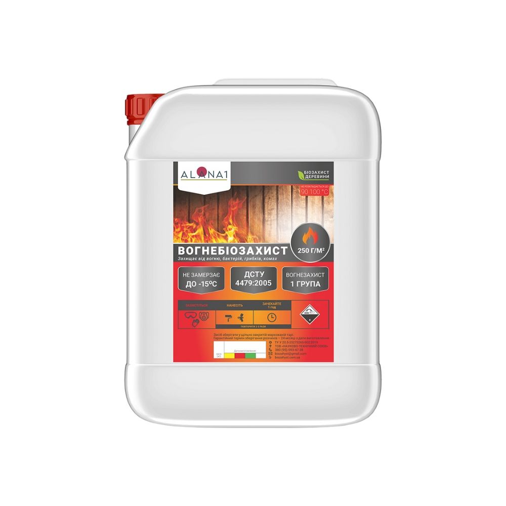 Средство огнебиозащитное, готовый раствор АЛАНА-1 красный, 5кг