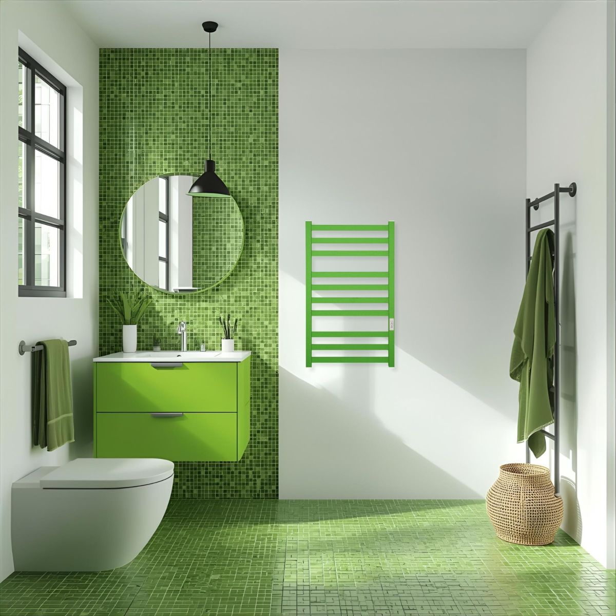 Рушникосушарка електрична Carino RICARDO з контроллером Зелений крокодил 790*490