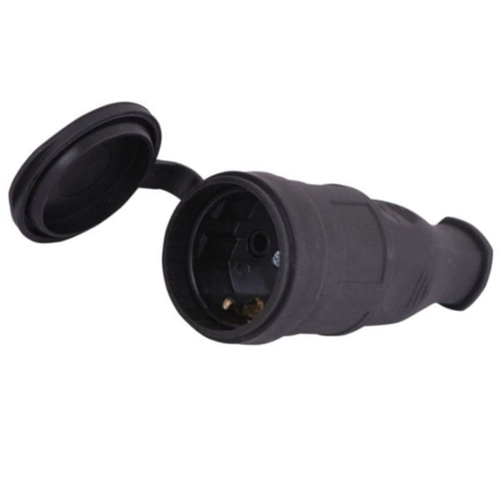 Розетка однофазна з\к з заглушкою каучук IP 44 Lezard