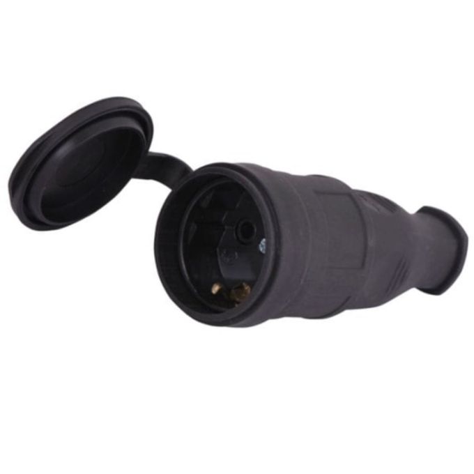 Розетка однофазная з\к с заглушкой каучук IP 44 Lezard