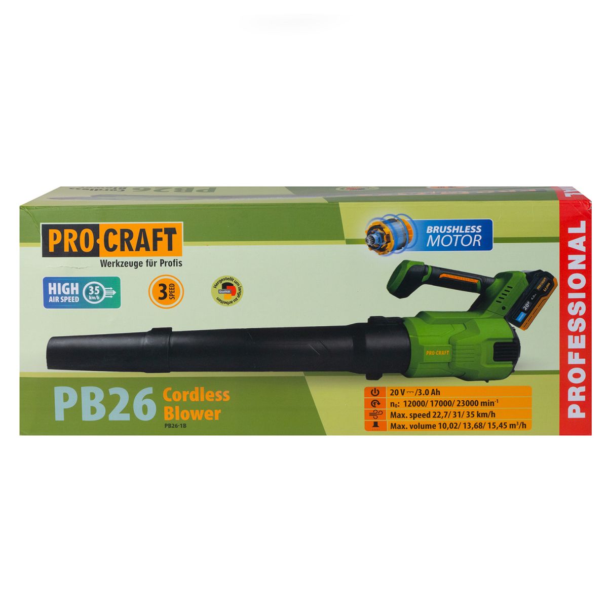 Акумуляторна повітродувка Procraft PB26 (без АКБ та зп)