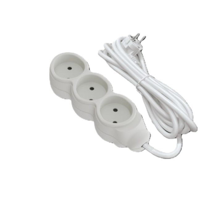 Подовжувач 3/3м білий (2x0.75 кв. мм) (Omax) NX700303S