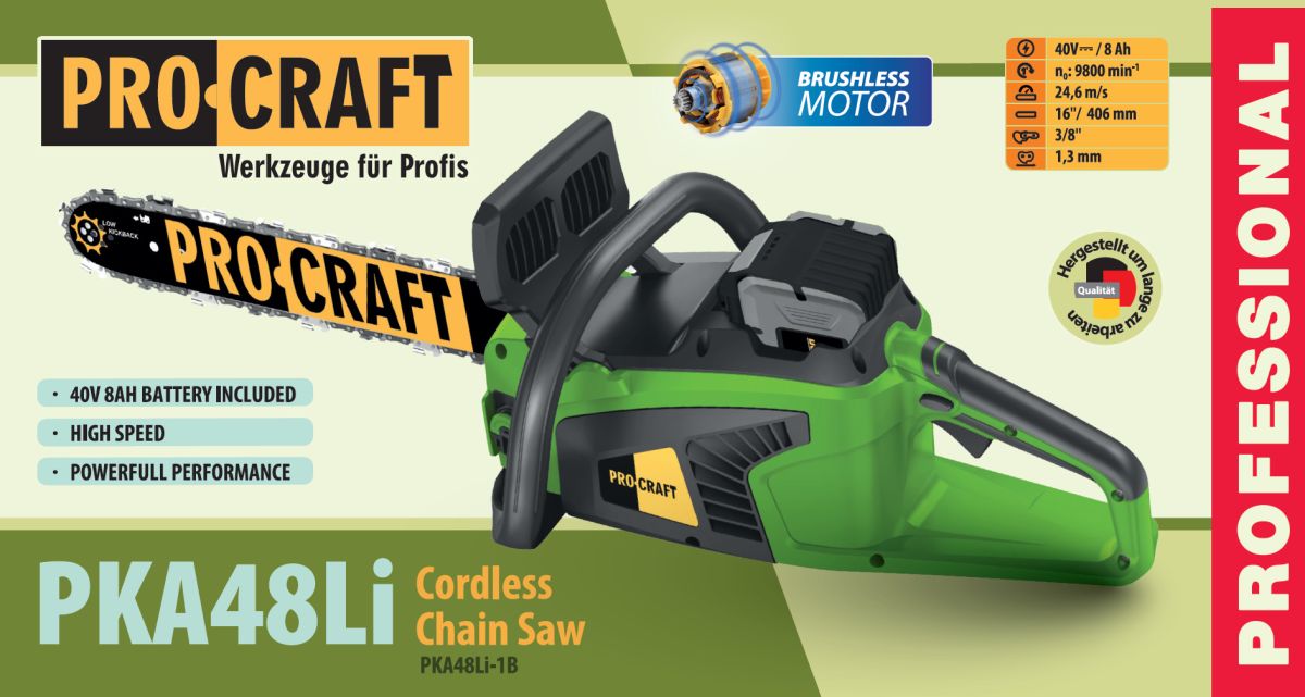 Акумуляторна ланцюгова пила Procraft PKA48Li (з 1 акб)