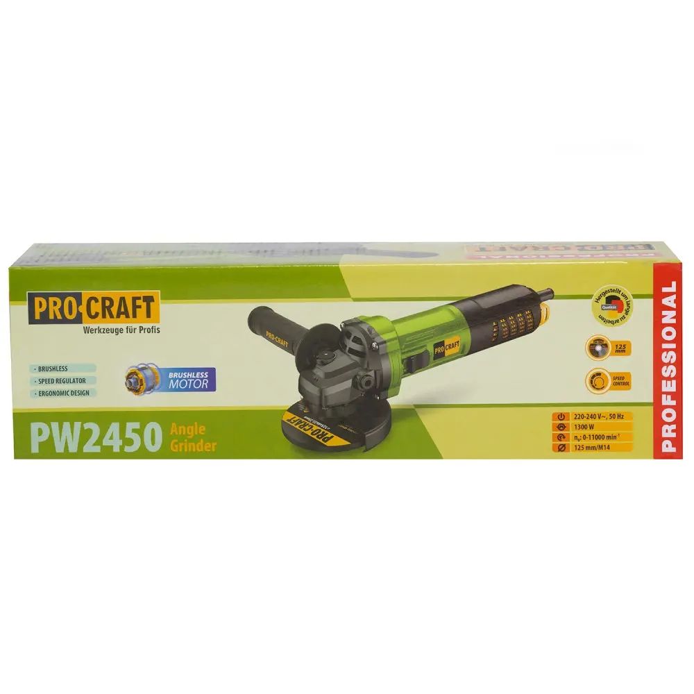 Бесщеточная болгарка Procraft PWA125/2450
