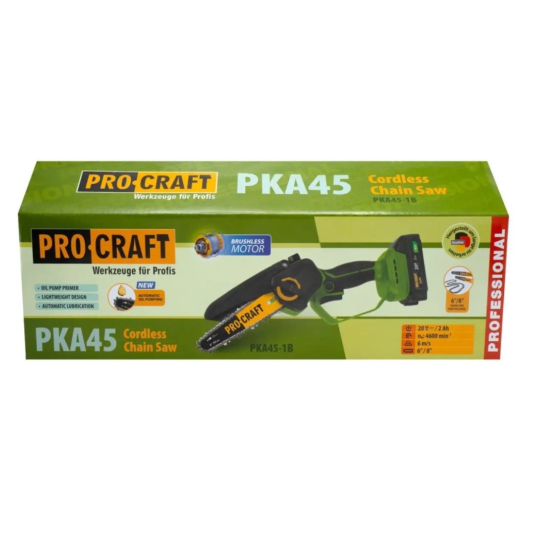 Набір Акумуляторна міні пила Procraft PKA45 (2 акб та зп) + Олива ланцюгова 200 мл