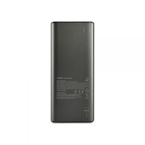 Повербанк 20000mAh VIDEX VPB-323 PD100W Black