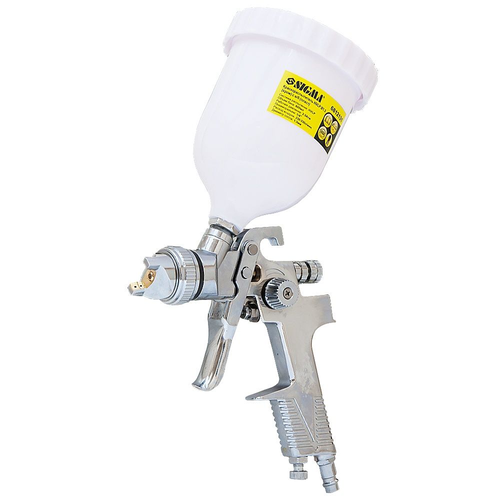 Фарборозпилювач HVLP Ø1.3мм 140-280л/хв 3бар в/б 600мл (пласт) хром SIGMA (6812131)