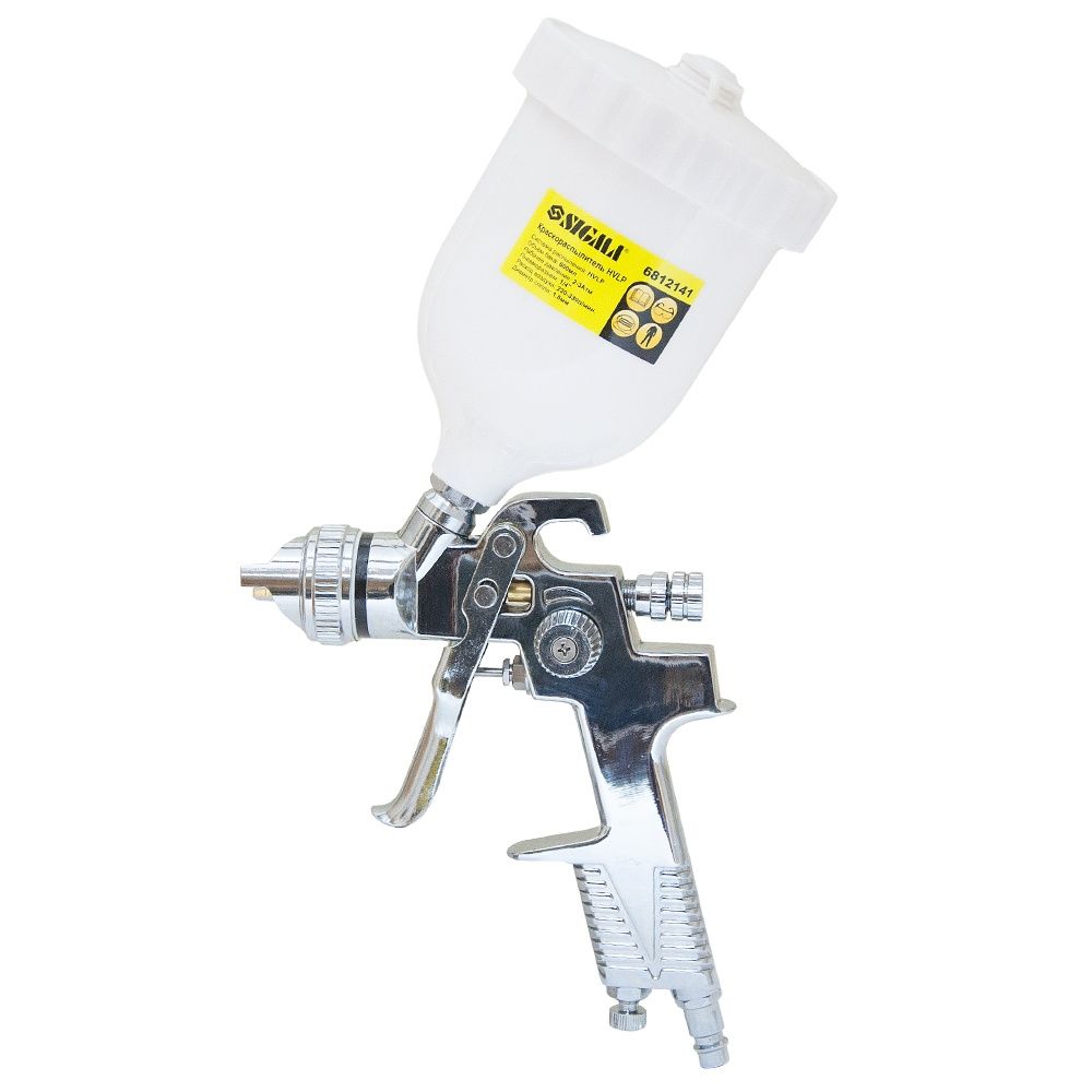 Фарборозпилювач HVLP Ø1.8мм 140-280л/хв 3бар в/б 600мл (пласт) хром SIGMA (6812141)