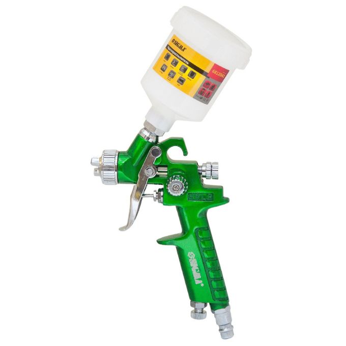 Фарборозпилювач HVLP-mini Ø0.8мм 30-115л/хв 2.1бар в/б 100мл (пласт) зелений SIGMA (6812041)