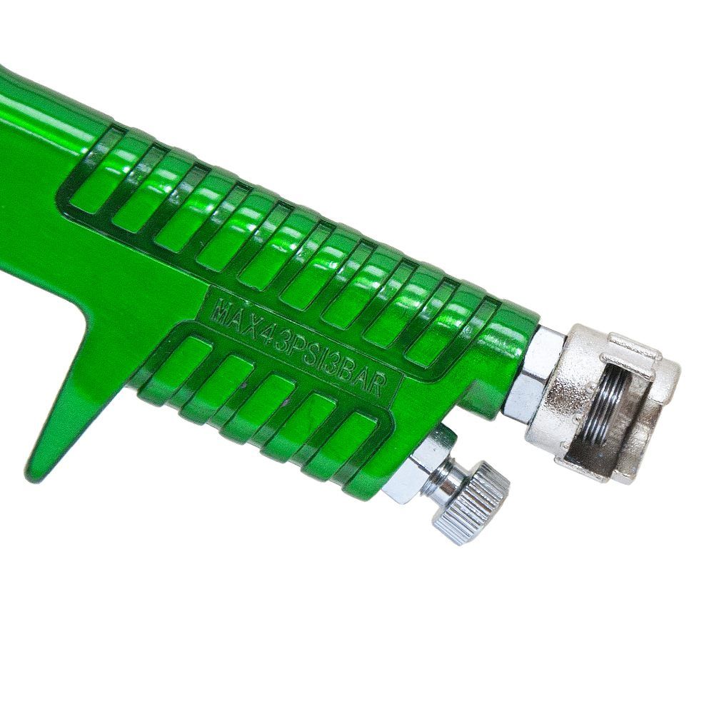 Фарборозпилювач HVLP Ø1.4мм 140-280л/хв 3бар в/б 600мл (пласт) + редуктор зелений SIGMA (6812081)