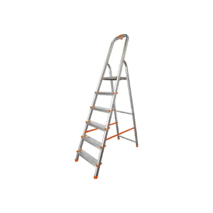 Стрем’янка алюмінієва вільностояча BUDFIX 04106 6 сход. Роб. висота 3.19 m , 4,3 кг