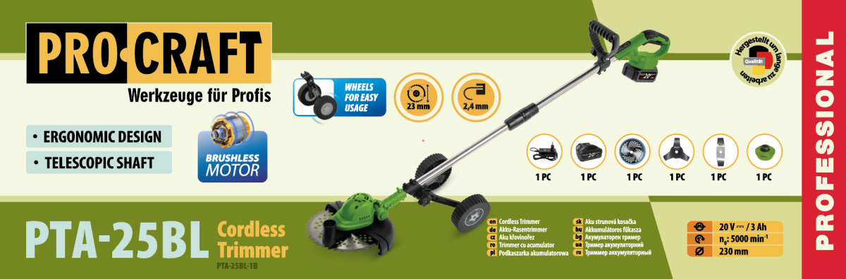 Акумуляторний тример Procraft PTA25BL (1 акб)