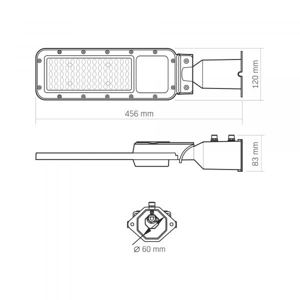LED ліхтар вуличний VIDEX IP65 SLE17 50W 5500Lm 5000K 220V