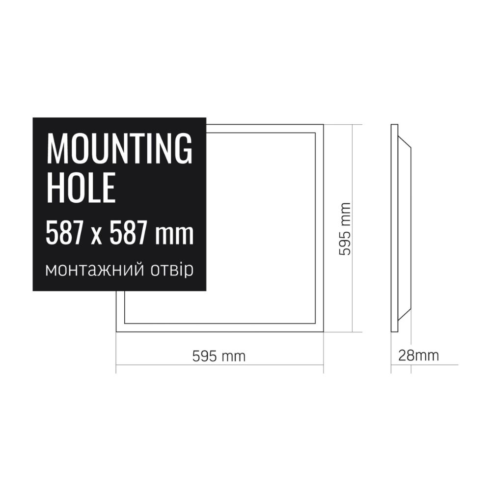 LED панель VIDEX 48W 4100K матова