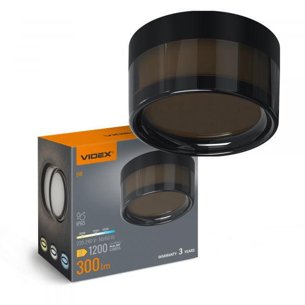 LED світильник IP65 круглий VIDEX BHD01 9W 2400-3200-4300K Black