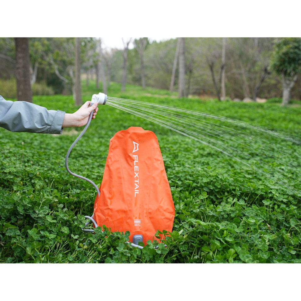 Душ портативний із ємністю та насосом Flextail Tiny Shower Bag, 20л, помаранчевий