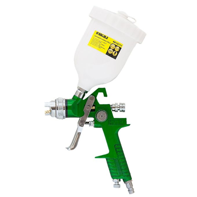 Фарборозпилювач HVLP Ø1.7мм 140-280л/хв 3бар в/б (пласт) зелений SIGMA (6812111)