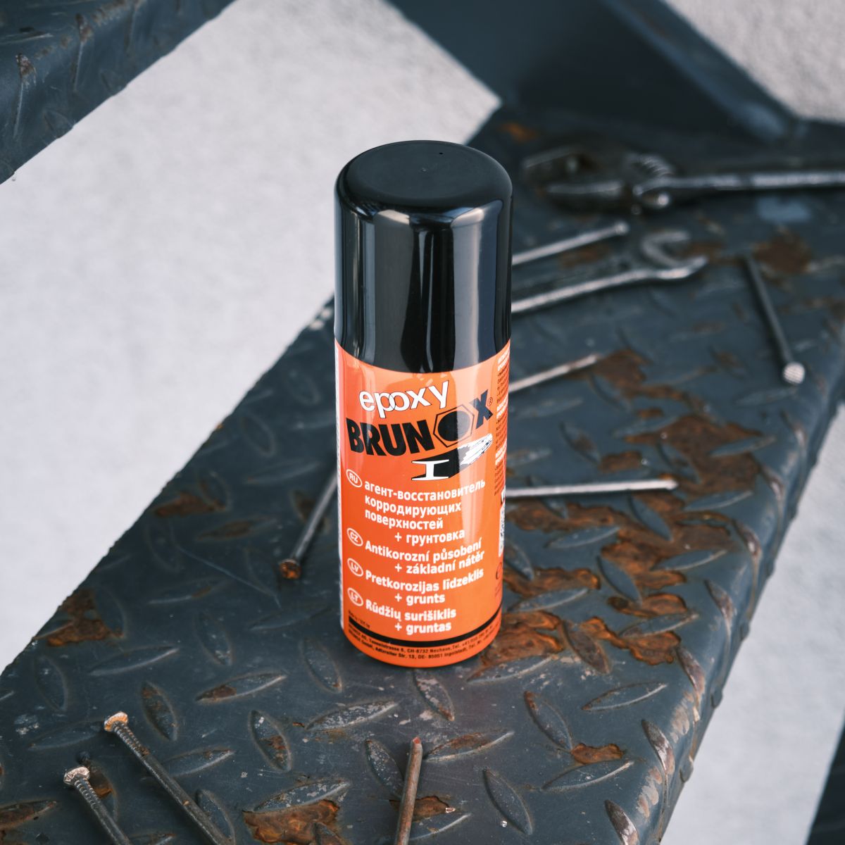 Перетворювач іржі та ґрунтовка 2-в-1, спрей Brunox Epoxy 400 ml