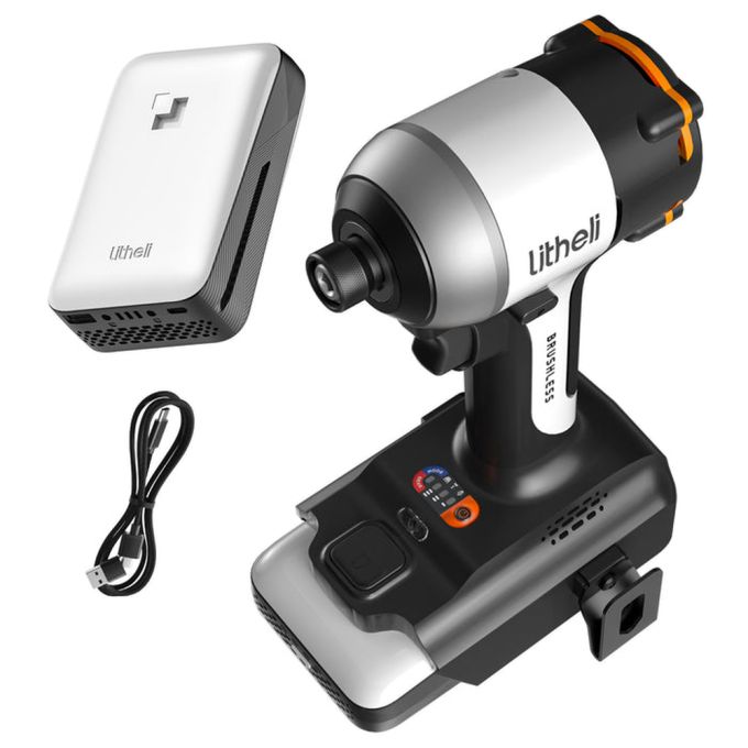 Аккумуляторный ударный винтоверт Litheli бесщеточный, питание от павербанка (УМБ Litheli Power Ban