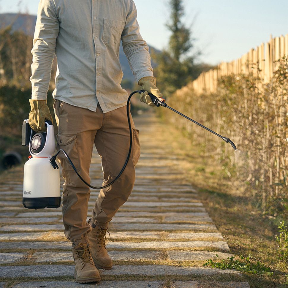 Акумуляторний обприскувач садовий Litheli, живлення від павербанку (УМБ Litheli Power Bank 10000 mAh