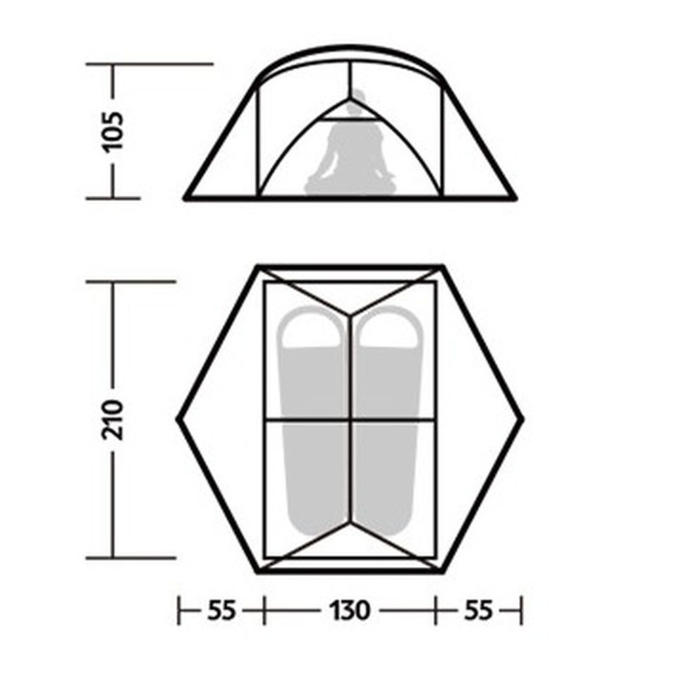 Палатка сверхлегкая двухместная Naturehike Mongar CNK2550WS016, 15D, серая