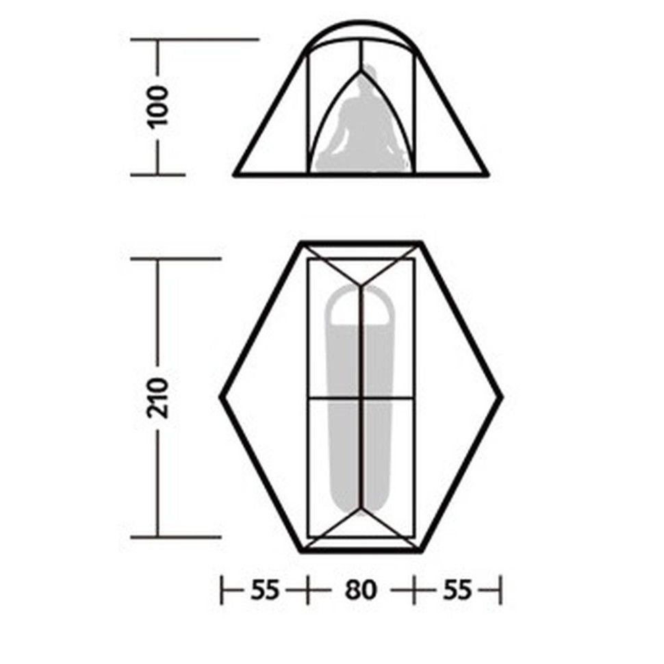 Палатка одноместная ультралегкая Naturehike Mongar UL CNK2550WS016, серая