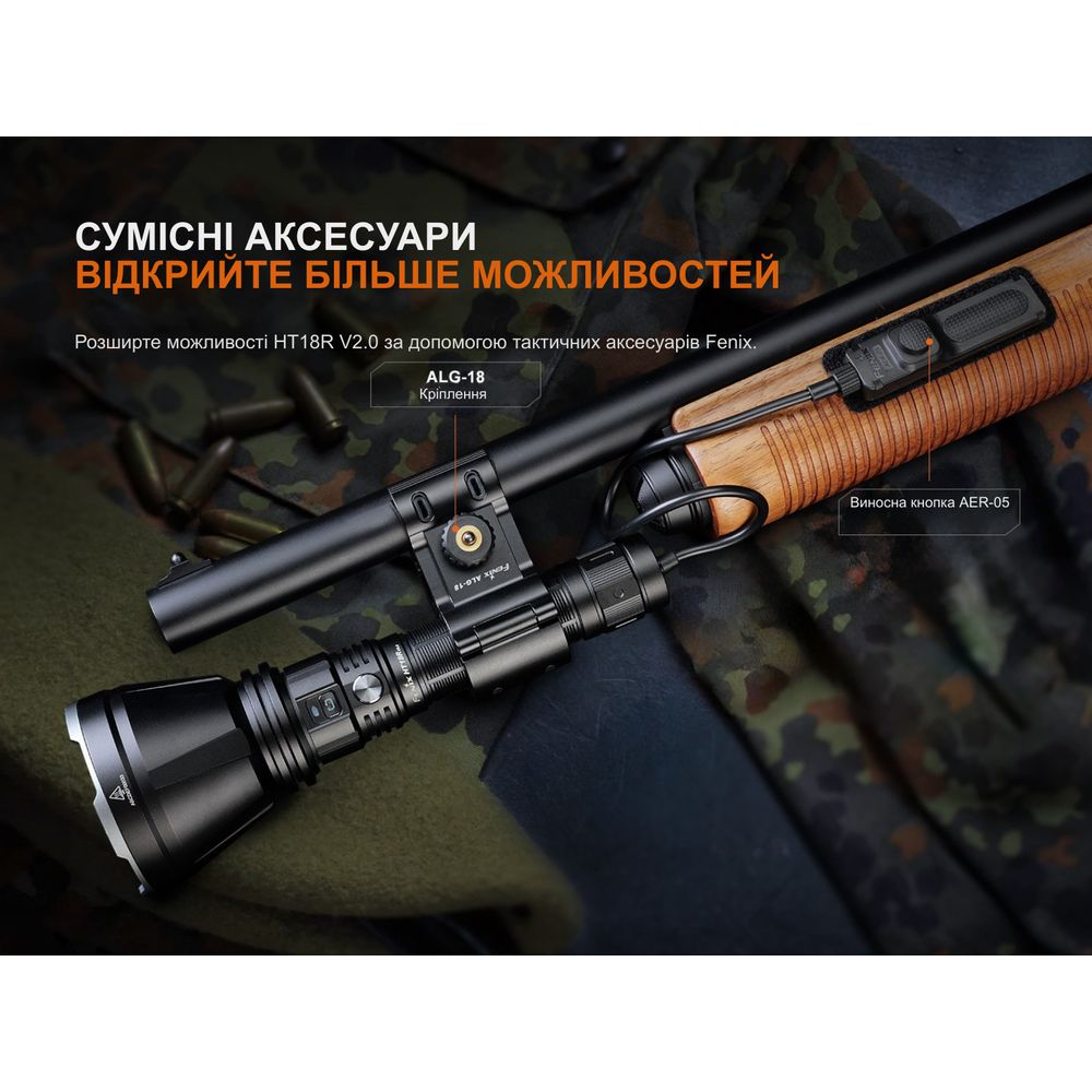 Дальнобойный фонарь Fenix HT18R v.2.0 дальнобойный фонарь Fenix HT18R v.2.0