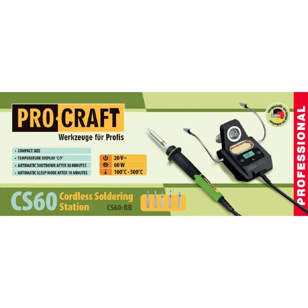 Акумуляторна паяльна станція Procraft CS60 (без АКБ та ЗП)