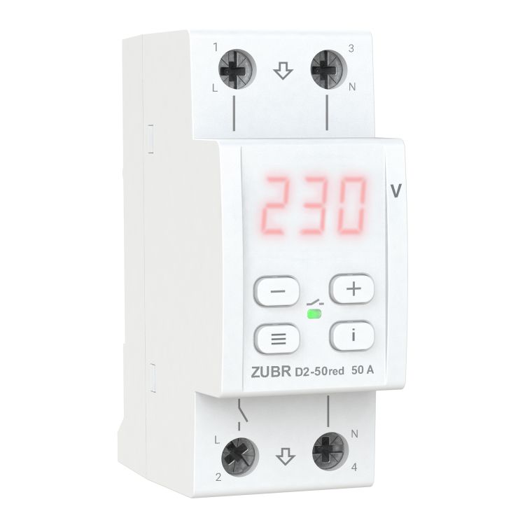 Реле напруги ZUBR D2-50 з термозахистом red