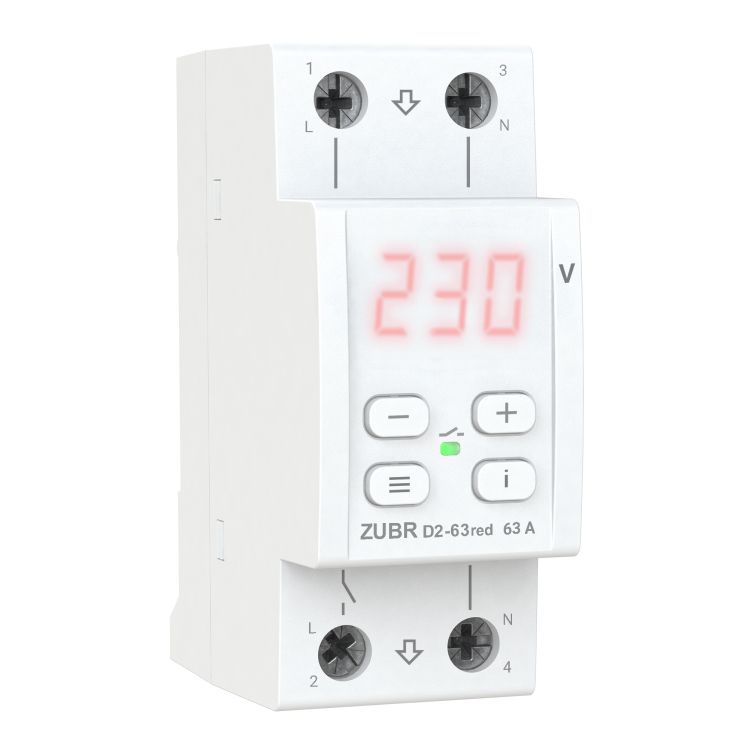 Реле напруги ZUBR D2-63 з термозахистом red