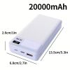 Портативний зовнішній акумулятор 20000 мАч зі світлодіодним смарт-дисплеєм, місячне світло біле