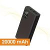Портативний зарядний пристрій 20000 мАг Hinne зі швидкою зарядкою 22W, LED-дисплеєм, чорний