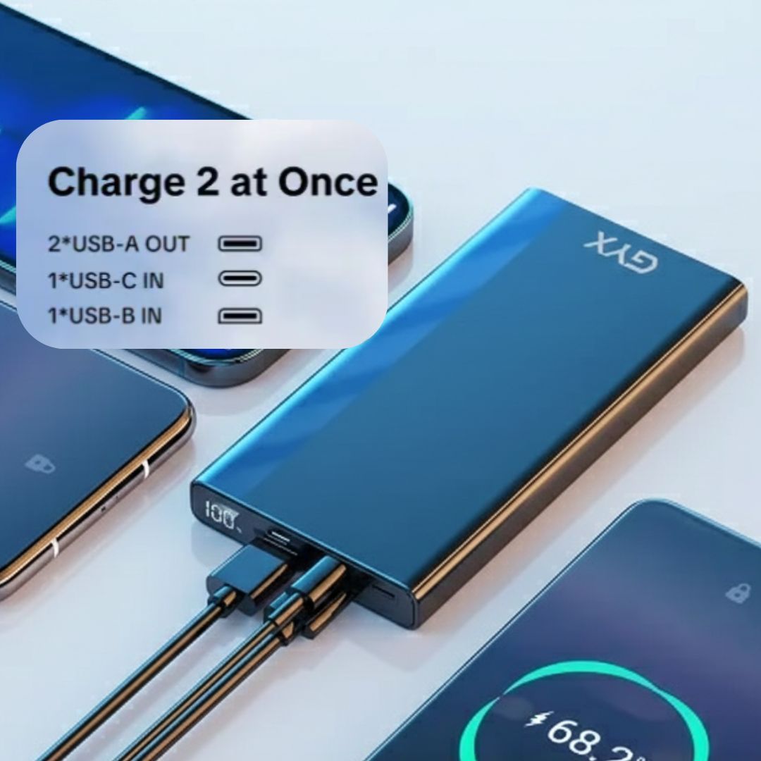 Повербанк 10000 мАч Power Bank GYX  з швидкою зарядкою QC USB 3.0, Type-C  LED-дисплей