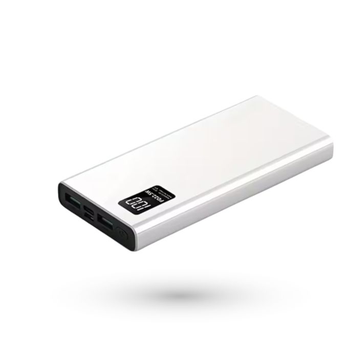 Повербанк 10000 мАч Power Bank Hinne білий з швидкою зарядкою QC USB 3.0, Type-C  LED-дисплей