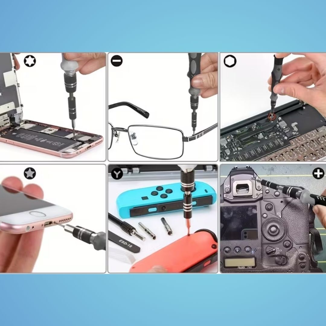 Набір з 115 прецизійних викруток, виготовлених з ванадієвої сталі, з магнітними інструментами