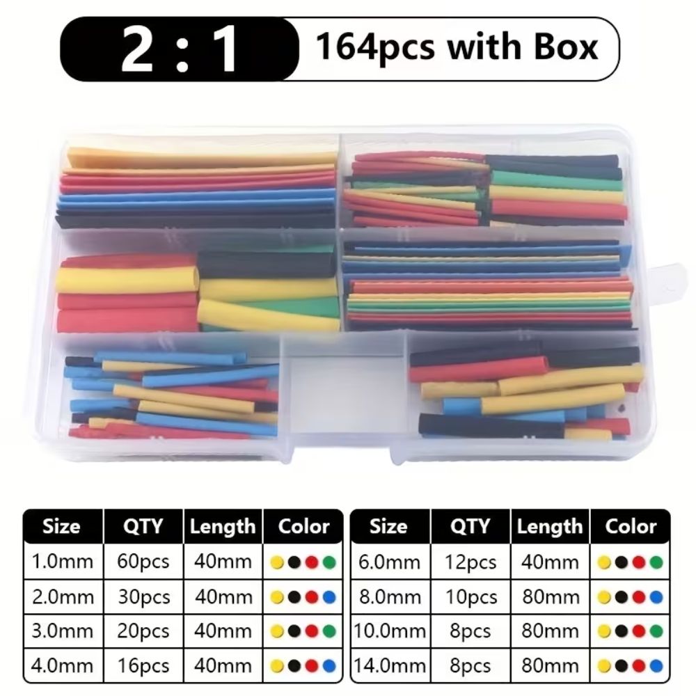 Тепловідбиваюча термозбіжна трубка, UMLIFE 164шт