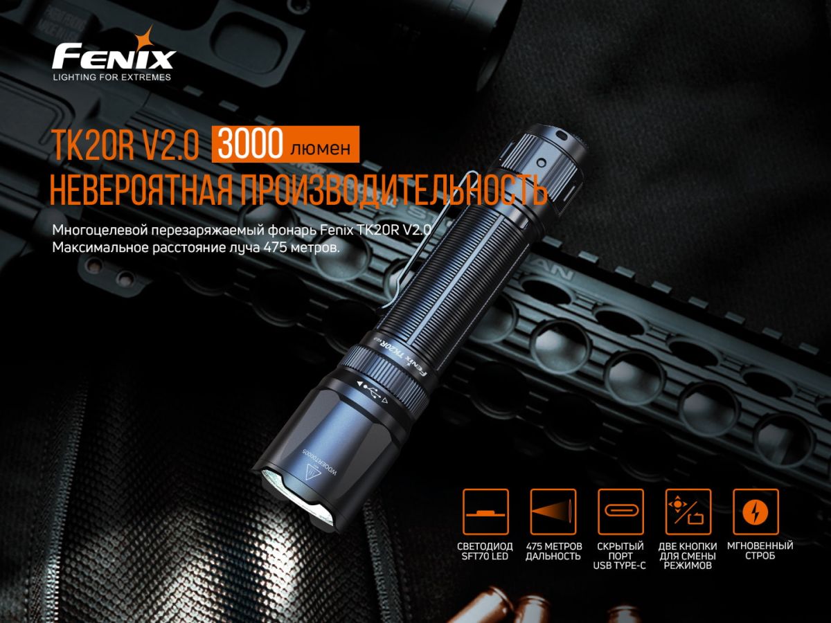 Фонарь ручной Fenix TK20R V2.0 Fenix TK20R V2.0