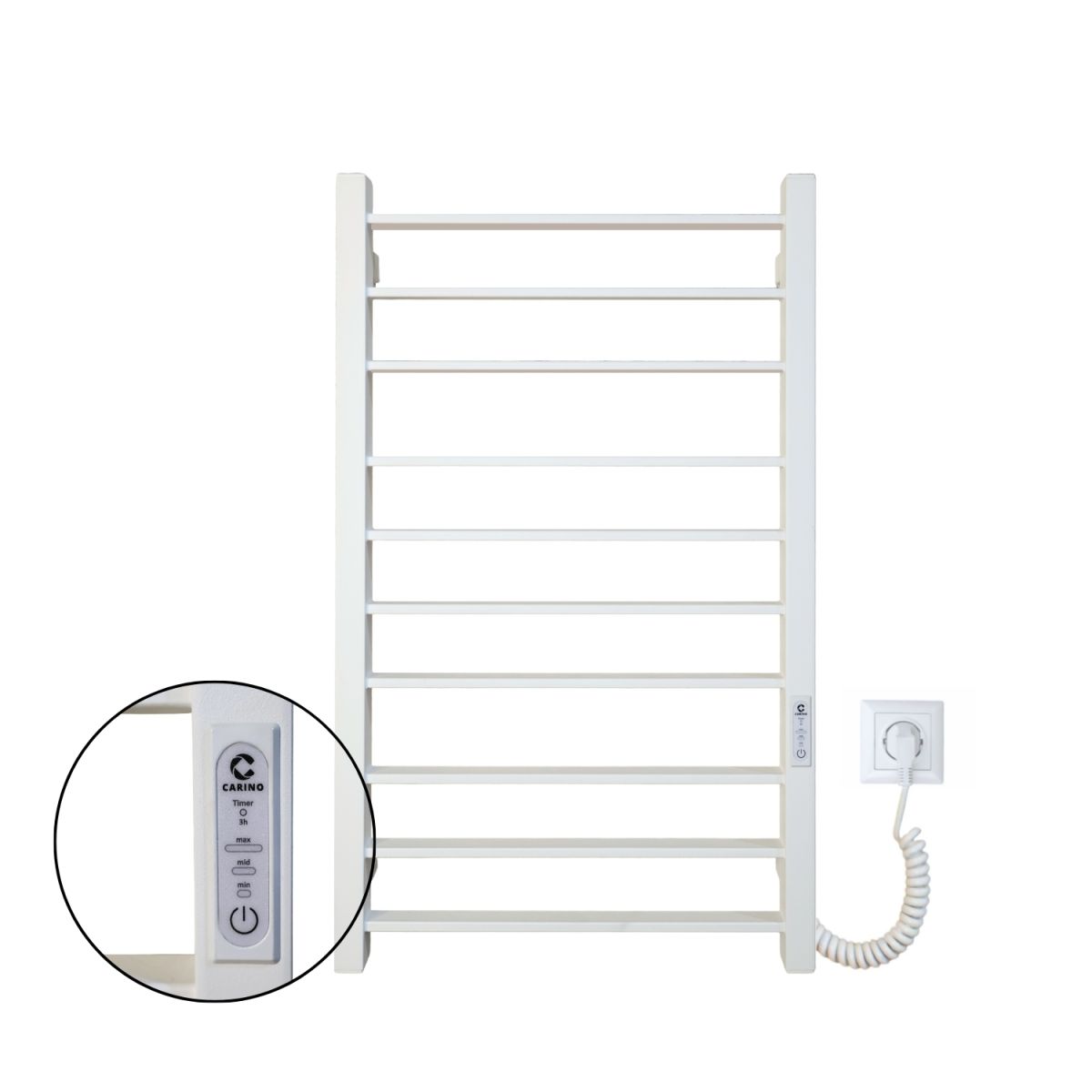 Рушникосушарка електрична Carino MAGRO з контроллером Білий мат 790*490