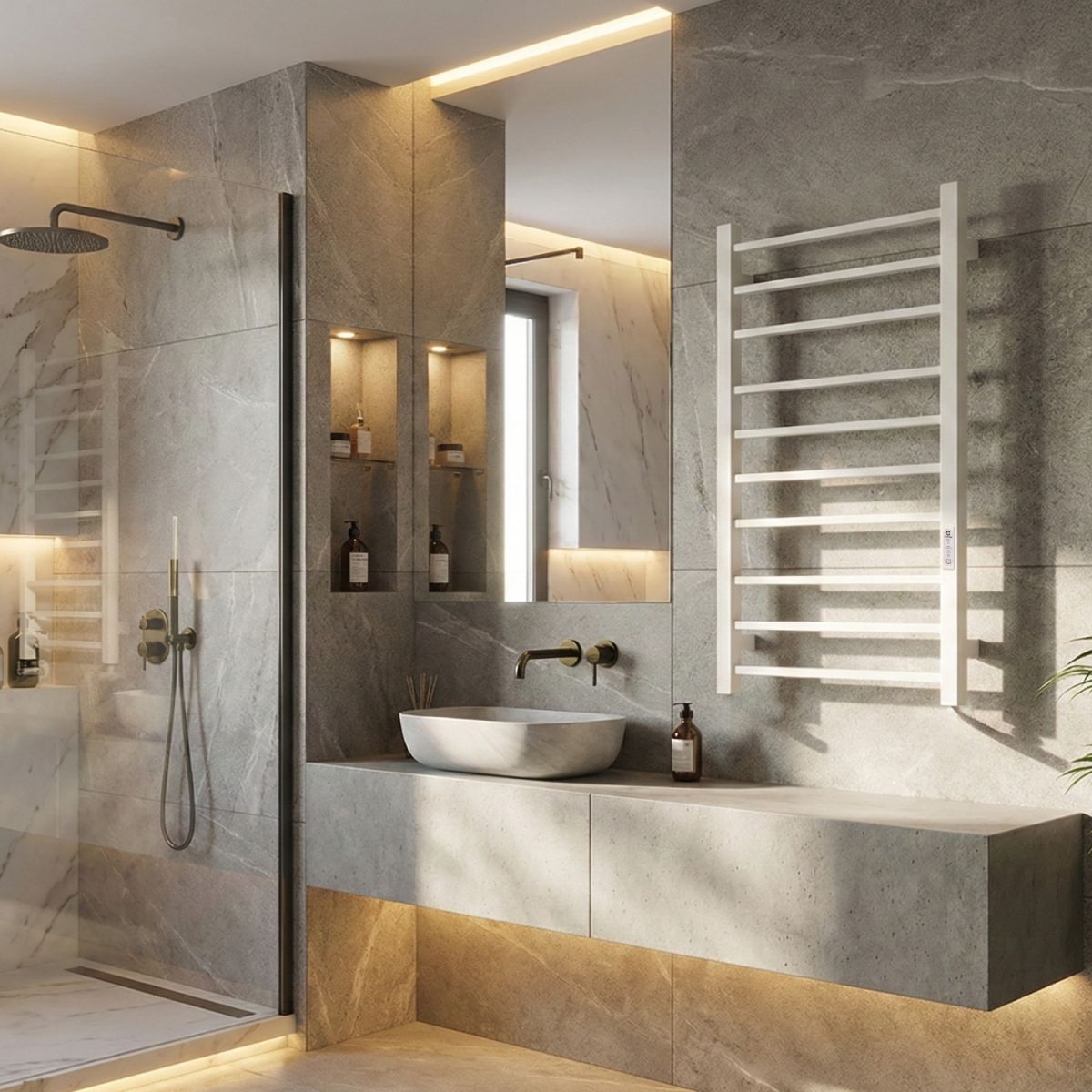 Рушникосушарка електрична Carino MAGRO з контроллером Білий мат 790*490