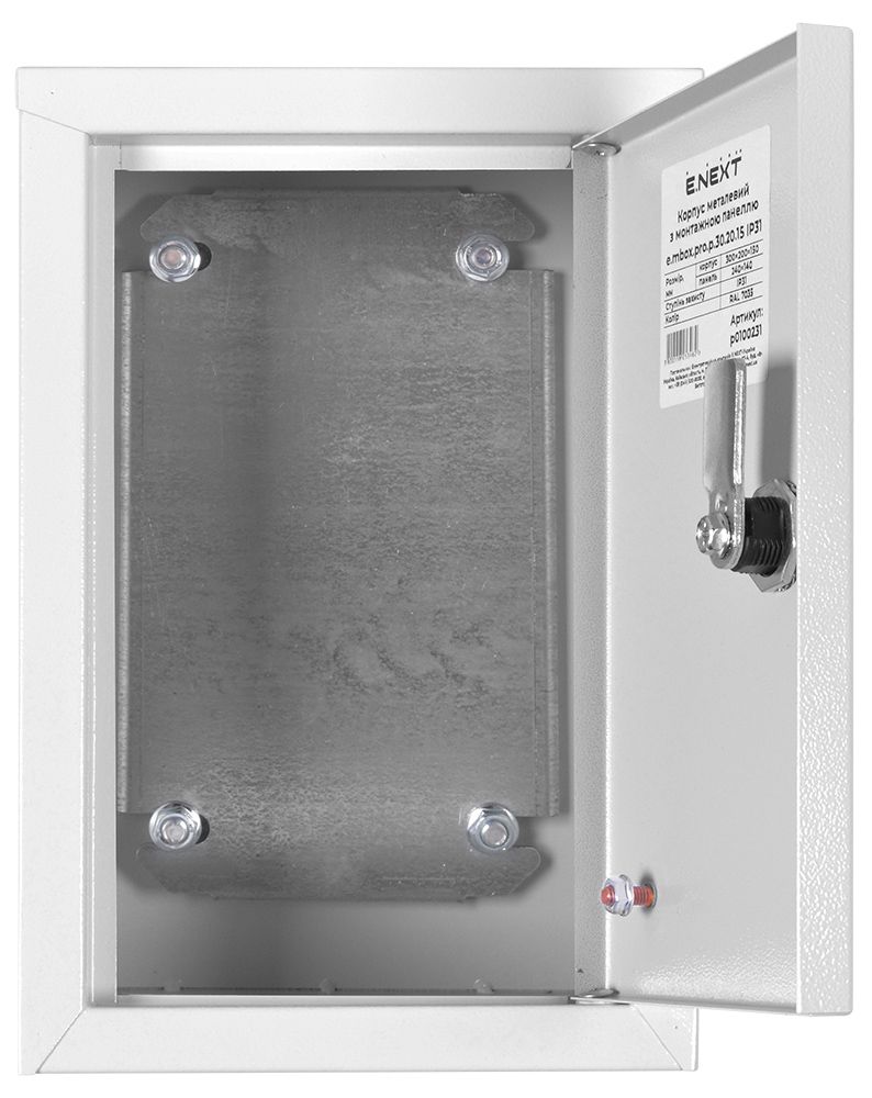 Корпус металевий e.mbox.pro.p.30.20.15 IP31 з монтажною панеллю (300х200х150)