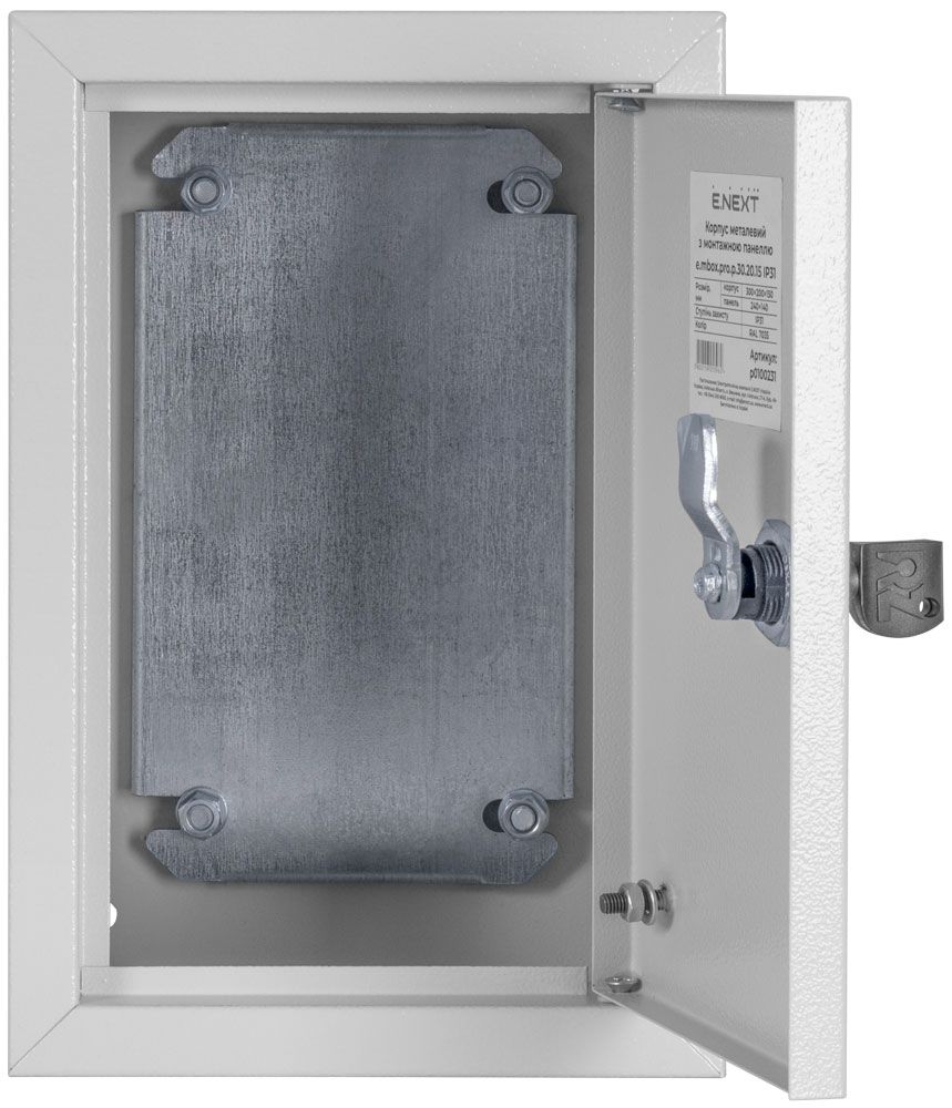 Корпус металевий e.mbox.pro.p.40.30.15 IP31 з монтажною панеллю (400х300х150)