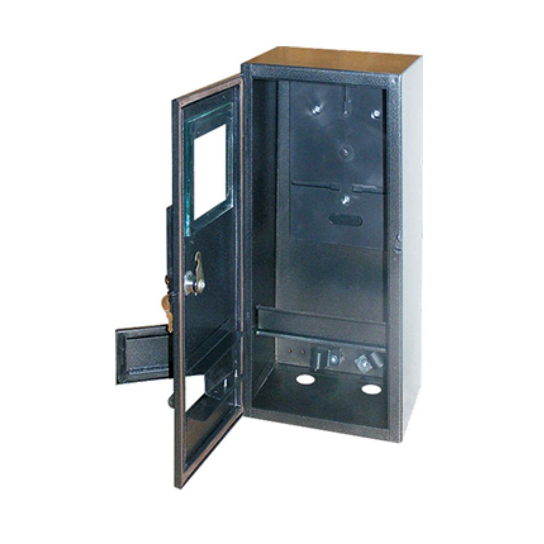 Корпус e.mbox.stand.n.f3.6.z.str металевий, під 3-ф. лічильник, порожня, навісний, 6 мод., з замком,