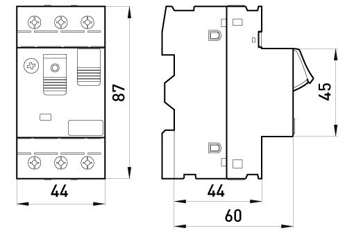 Автоматичний вимикач захисту двигуна e.mp.pro.0.4, 0,25-0,4А