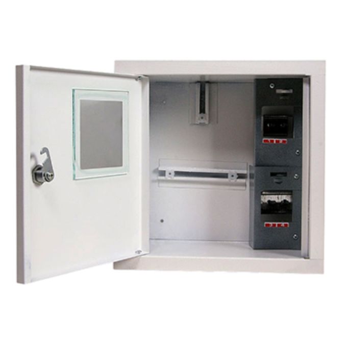 Корпус e.mbox.stand.w.f1.04.z.e металевий, під 1-ф. електронний лічильник, 4 мод., що вбудовується,