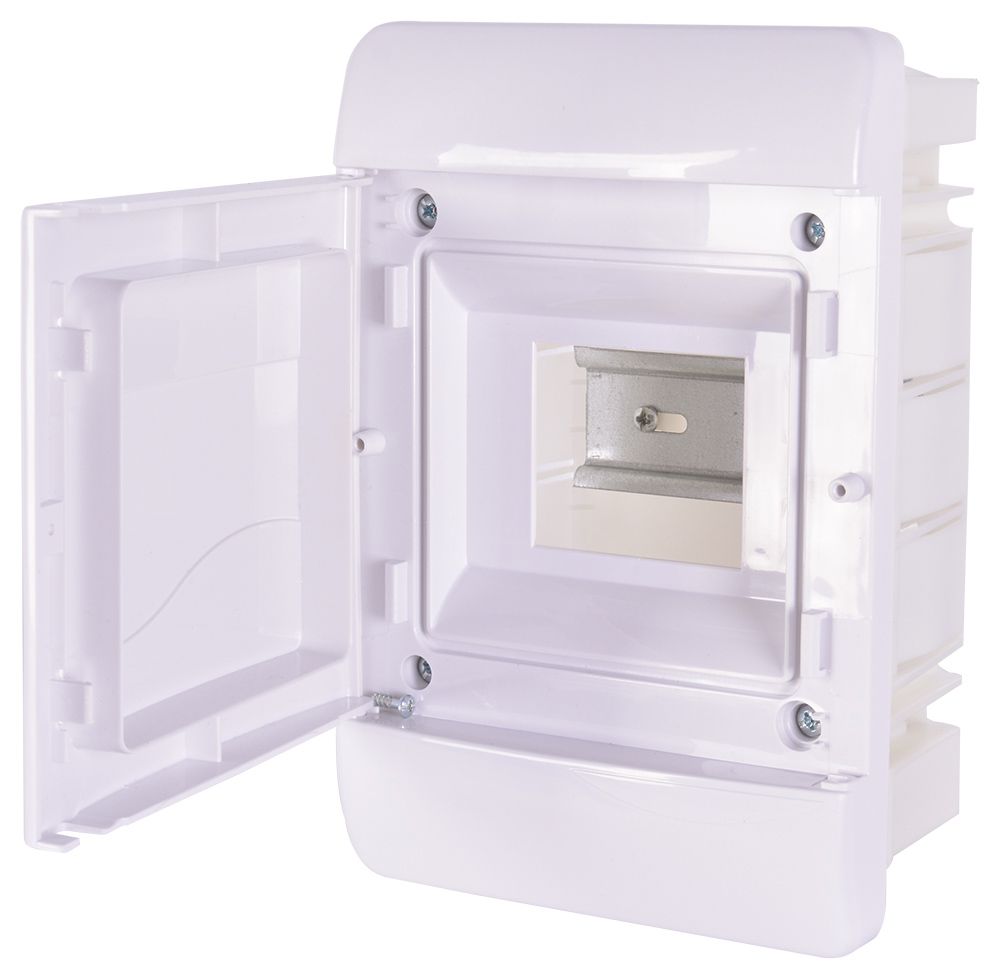 Корпус пластиковий, що вбудовується (PT) 5-модульний, однорядний., IP40, з непрозорими дверцятами