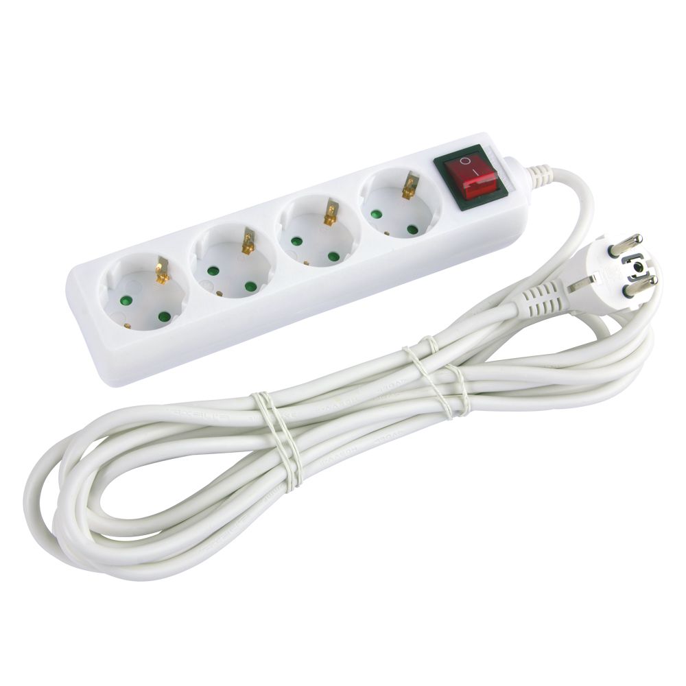 Подовжувач e.es.4.5.z.s.b 4 гнізда, 5м, з з/к, з вимикачем, baby protect