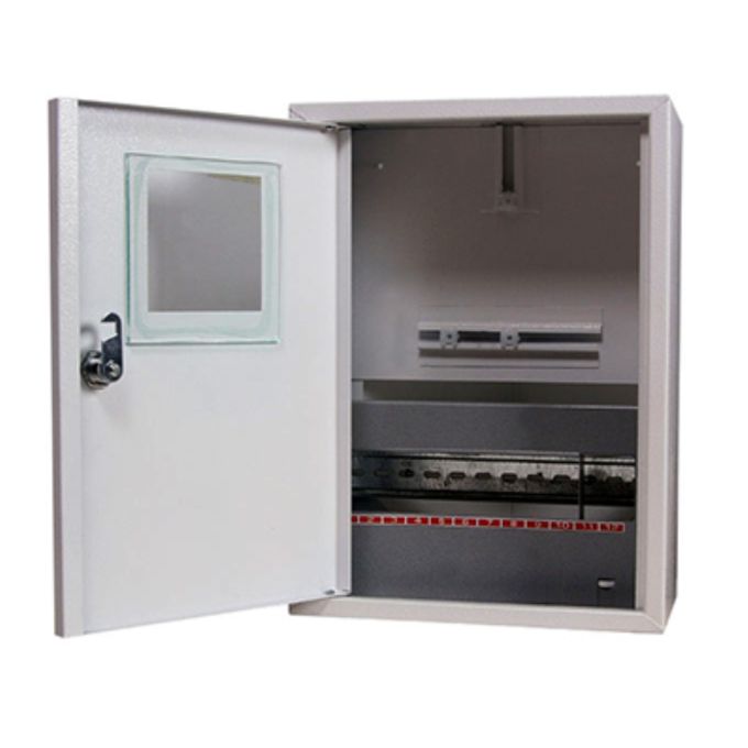 Корпус e.mbox.stand.n.f1.12.z металлический, под 1-ф. счетчик, 12 мод., навесной, с замком