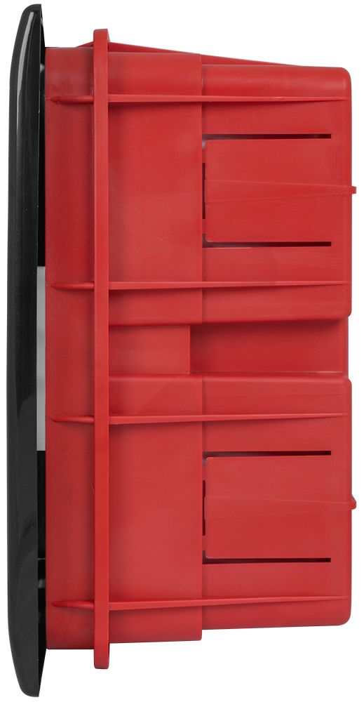 Корпус пластиковий на  8 модулів e.plbox.pro.w.08b.black вбудованний, чорний з непрозорими дверцятам