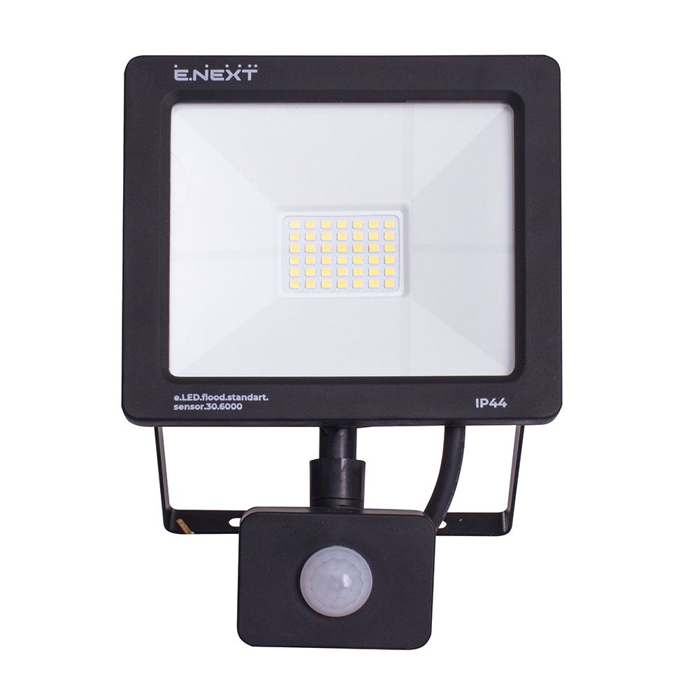 Прожектор світлодіодний з датчиком руху e.LED.flood.stand.sensor.30.6000, 30Вт, 6000К