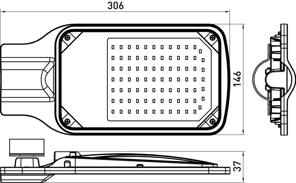 Світильник світлодіодний консольний e.LED.street.stand.50.6500, 50Вт, 6500К, IP65